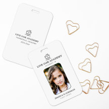 ホームスクールの学生IDバッジ |ミニマリスト（白）