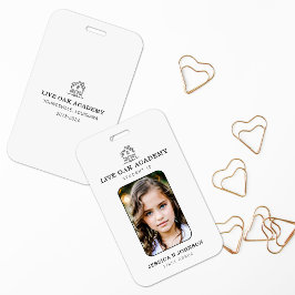 ホームスクールの学生IDバッジ |ミニマリスト（白） バッジ