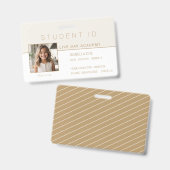 ホームスクールの学生IDバッジ |モダン金ゴールド バッジ (表裏)