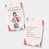 ホームスクールの学生IDバッジ |赤と青オーガニック バッジ (正面＆裏面)