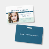 ホームスクールの学生IDバッジ |青クラシック色 バッジ (表裏)