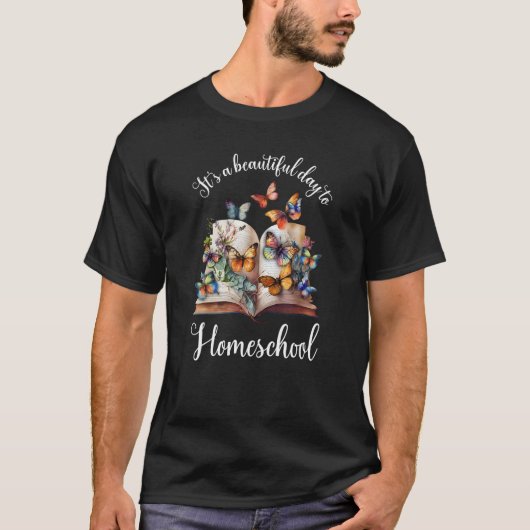 ホームスクールの本の花Bは美しい日だ Tシャツ (正面)