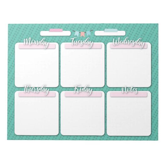 ホームスクールウィークリープランナーメモ帳 ノートパッド (正面)