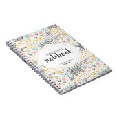 ホームスクールスパイラルノート |モダン花模様 ノートブック (右側)