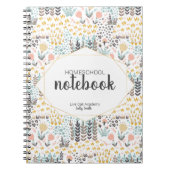 ホームスクールスパイラルノート |モダン花模様 ノートブック (正面)