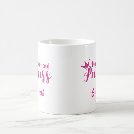 ホームスクールプリンセスかわいらしピンクアンドホワイト コーヒーマグカップ (中央)