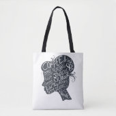 ホームスクールママ引用文シルエット輪郭トートバッグ トートバッグ (正面)