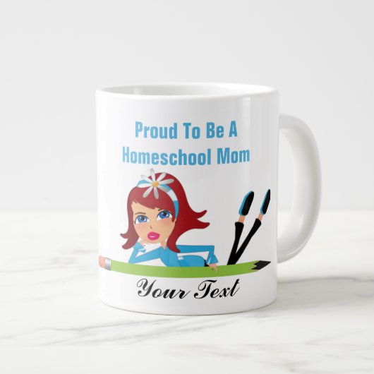 ホームスクールママ – ジャンボマグカップ ジャンボコーヒーマグカップ (正面右)