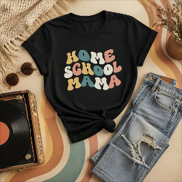 ホームスクールママ レトロ70年代風Tシャツ Tシャツ