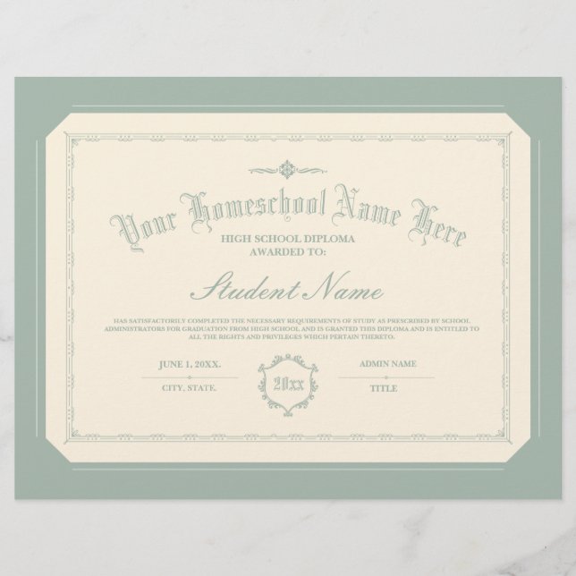 ホームスクール伝統的ディプロマ (正面)