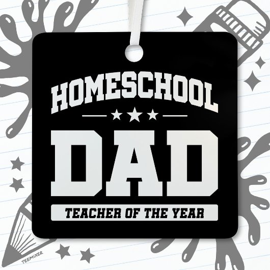 ホームスクール先生オブザイヤーホームスクールパパ メタルオーナメント