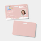 ホームスクール先生IDブックフラワーズ バッジ (表裏)