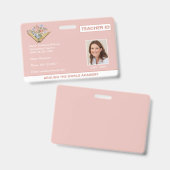 ホームスクール先生IDブックフラワーズ バッジ (Front & Back)
