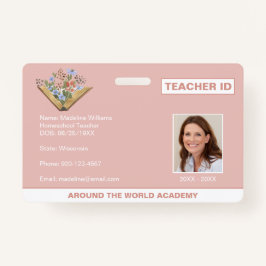 ホームスクール先生IDブックフラワーズ バッジ