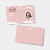 ホームスクール先生IDボホレインボーバッジ バッジ (正面＆裏面)