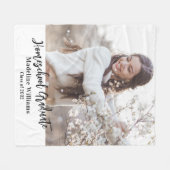 ホームスクール卒業記念写真 フリースブランケット (正面(横))