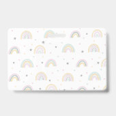 ホームスクール女子学生IDバッジ |ピンクの虹 バッジ (裏面)