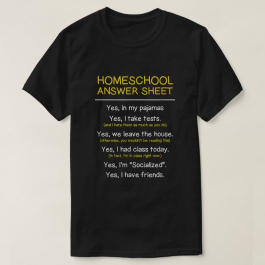 ホームスクール学生キッズおもしろい勉強アットホーム Tシャツ (デザイン正面)