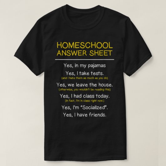 ホームスクール学生キッズおもしろい勉強アットホーム Tシャツ (デザイン正面)