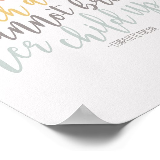 ホームスクール引用文レインボーパステルシャーロッテメイソン ポスター (角)