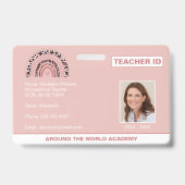 ホームスクール教師 ID ボヘミアンレインボーバッジ バッジ (正面)