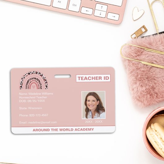 ホームスクール教師 ID ボヘミアンレインボーバッジ バッジ