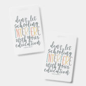 ホームスクール教育引用文ブックマーク バッジ (Front & Back)