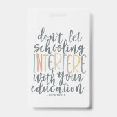 ホームスクール教育引用文ブックマーク バッジ (Back)