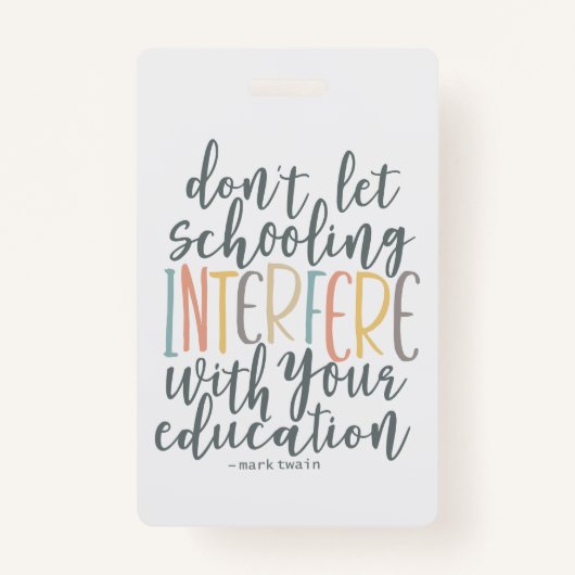 ホームスクール教育引用文ブックマーク バッジ (正面)