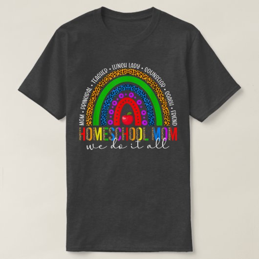 ホームスクール母レインボーホームスクール母 Tシャツ (デザイン正面)