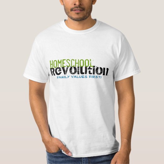 ホームスクール革命 – 家族の価値が第一!メンズ Tシャツ (正面)