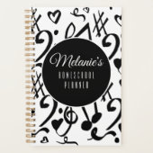 ホームスクール音楽ミュージシャンミュージカルパターン プランナー手帳 (正面)