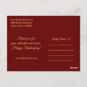 ホームスクールCo opからブルゴーニュ幸せな感謝祭 ポストカード (裏面)