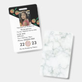 ホームスクールIDオレンジ写真バッジ バッジ (表裏)