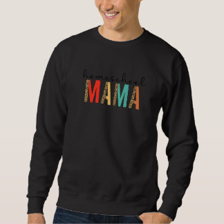 ホームスクールMama Boho LeopardホームスクールMom スウェットシャツ