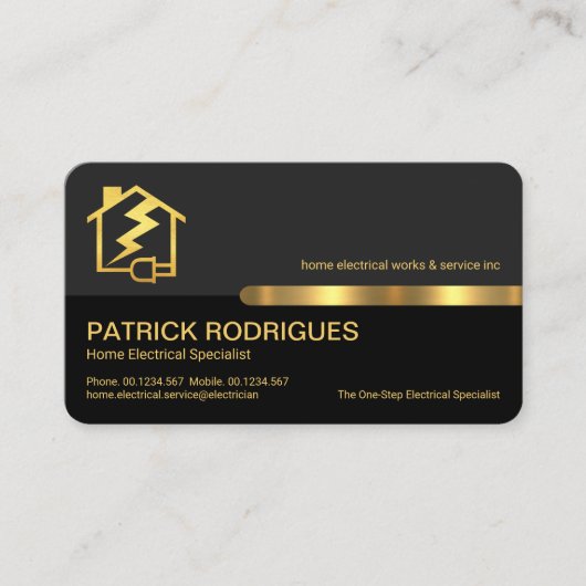 ホームスタイリッシュ稲妻電気技師サービス 名刺 (正面)