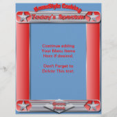 ホームスタイルの料理今日の特別な挿入 チラシ (裏面)