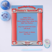 ホームスタイルの料理今日の特別な挿入 チラシ (シングル)