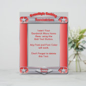 ホームスタイル料理サンドウィッチメニュー挿入 (スタンド正面)