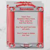 ホームスタイル料理サンドウィッチメニュー挿入 (正面/裏面)