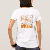 ホームステイmom Groovyレトロパステル花 Tシャツ (裏面)