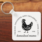 ホームステダーチキンママおもしろいママ引用文 キーホルダー (正面)
