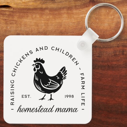 ホームステダーチキンママおもしろいママ引用文 キーホルダー (裏面)