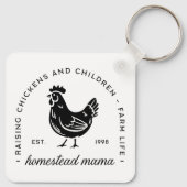 ホームステダーチキンママおもしろいママ引用文 キーホルダー (裏面)