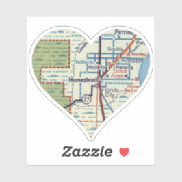 ホームステッドフロリダヴィンテージの地図 シール