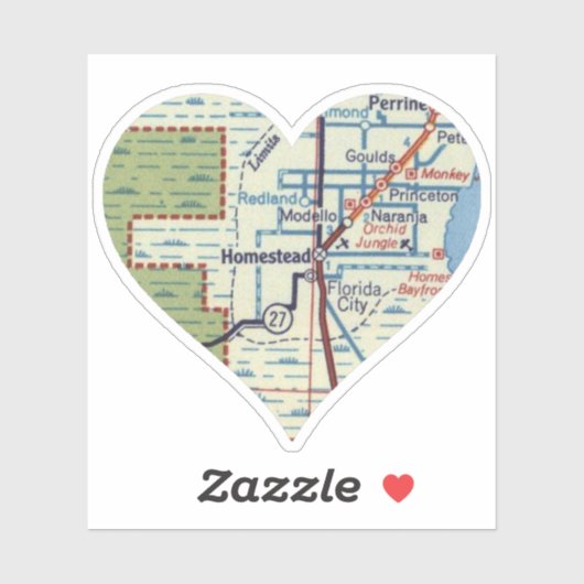 ホームステッドフロリダヴィンテージの地図 シール (シート)