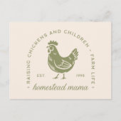 ホームステッド母チキンラバーコテージコア農場の生活 シーズンポストカード (正面)