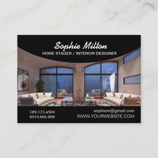 ホームステージャインテリアデザイナ写真テンプレート 名刺 (正面)
