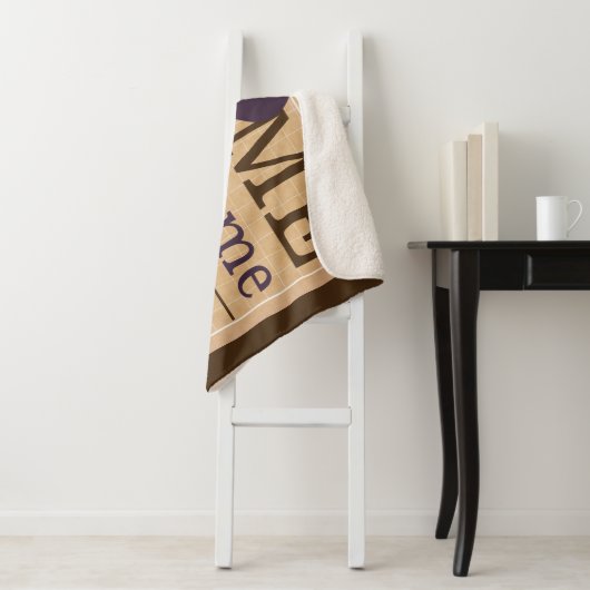 ホームスパーソナライズされたイートホームファミリーウェルカムサイン シェルパブランケット (インサイチュ)