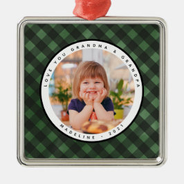 ホームス素朴プン国写真祖父母 メタルオーナメント